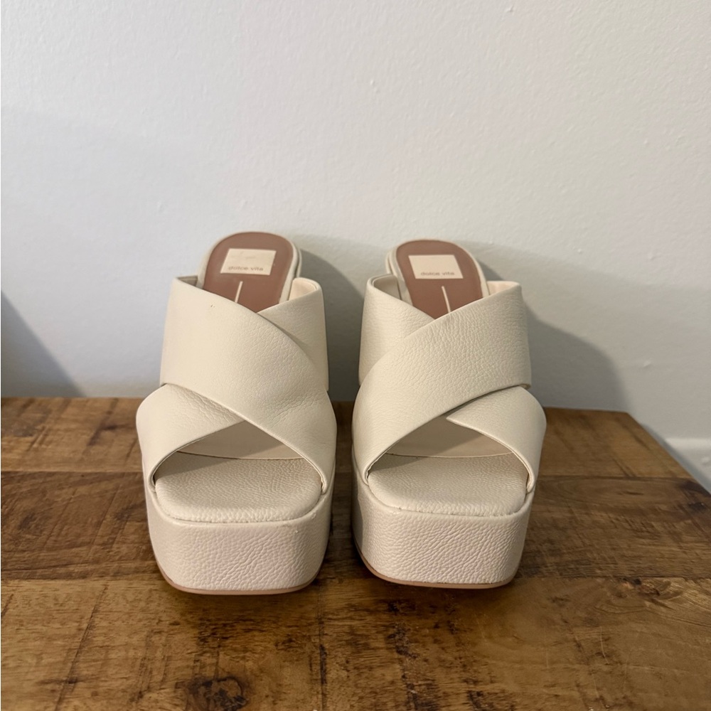 Cream Heeled Sandals